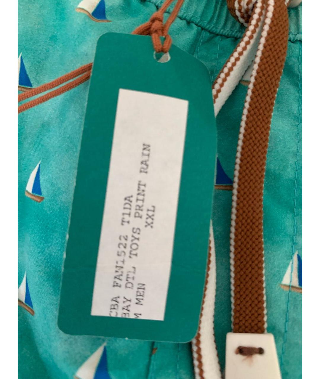 LORO PIANA Бирюзовые полиамидовые шорты, фото 5