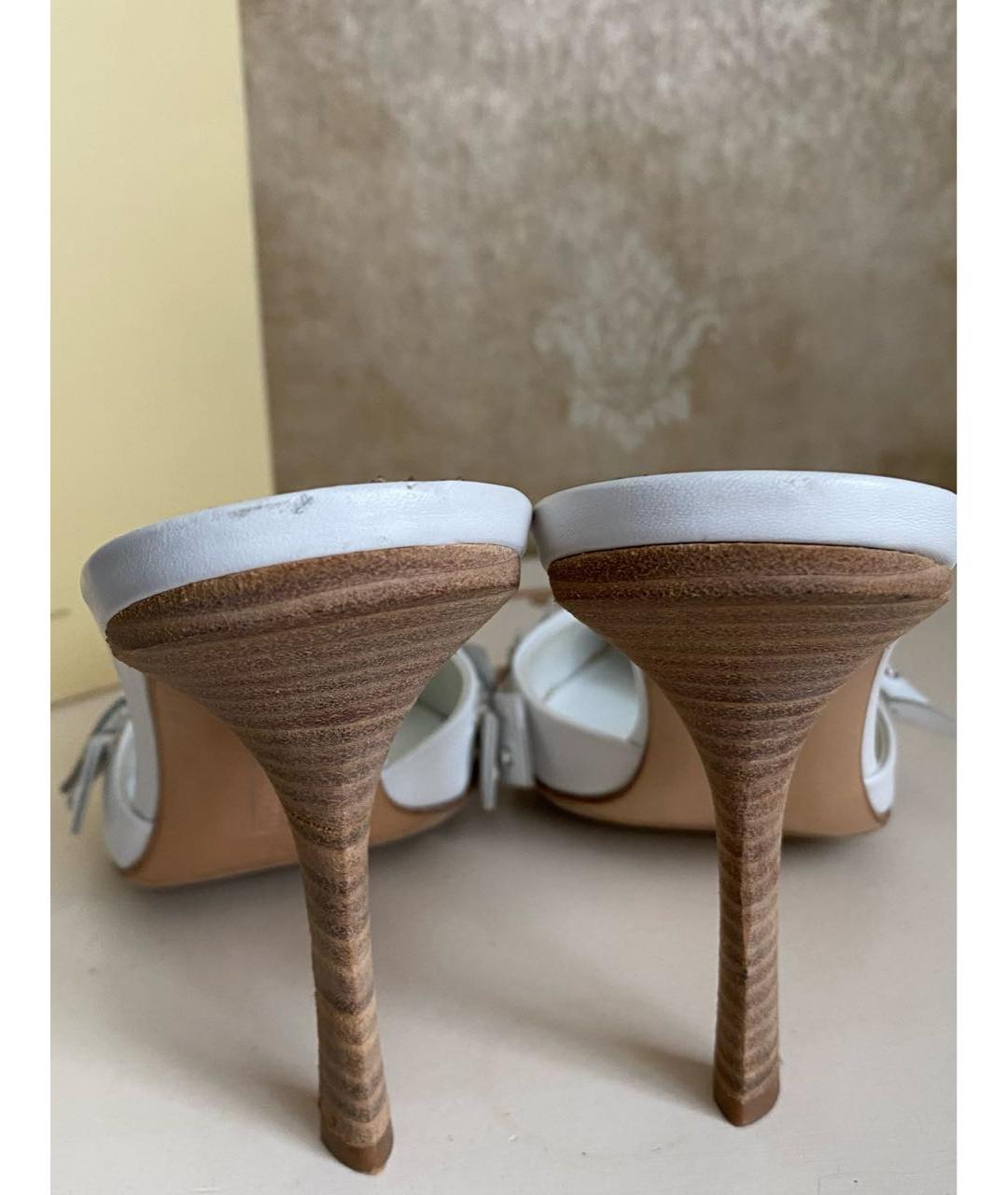 CESARE PACIOTTI Белые кожаные босоножки, фото 6