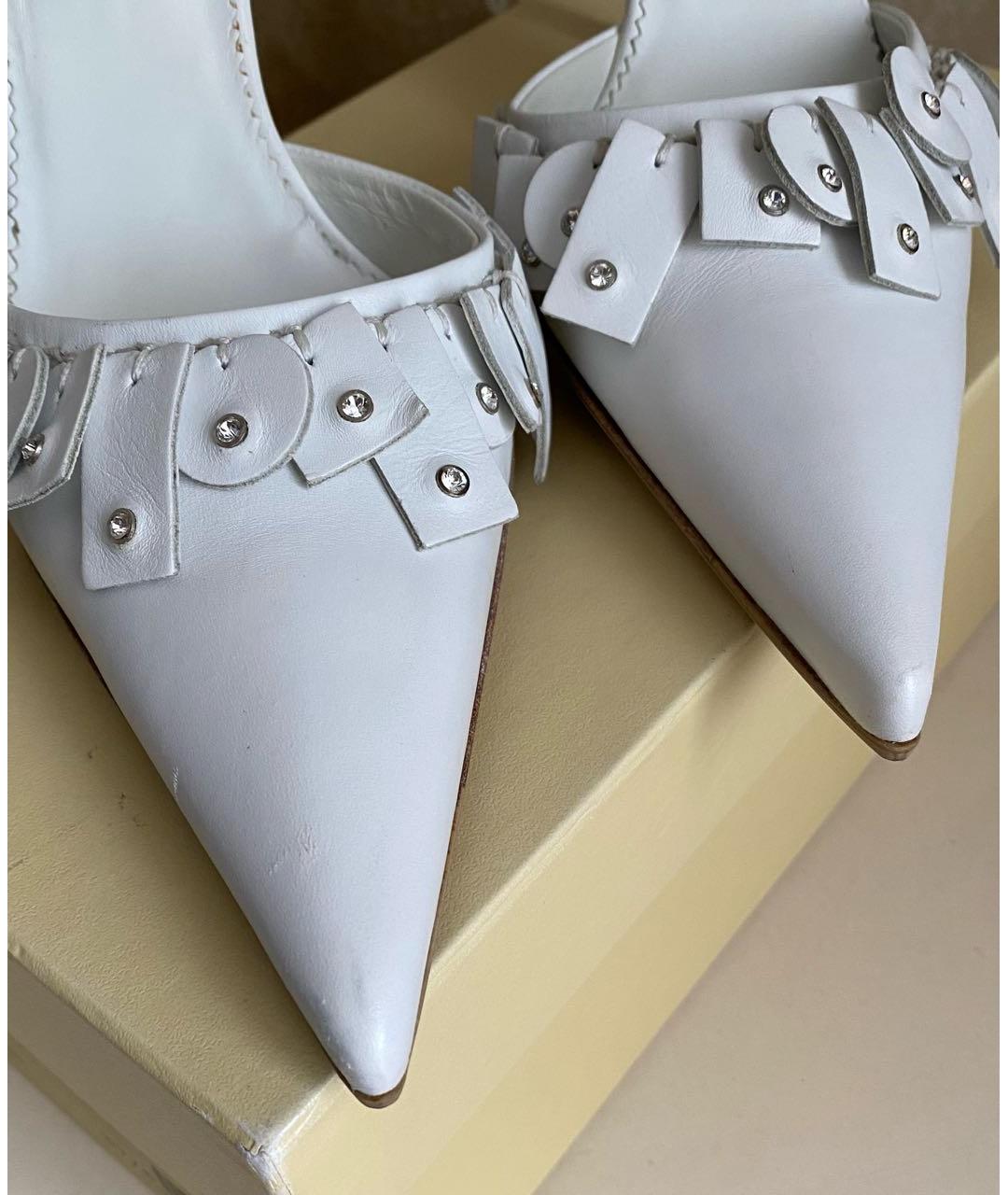 CESARE PACIOTTI Белые кожаные босоножки, фото 7