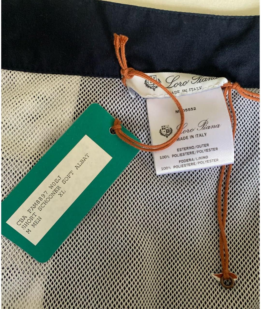 LORO PIANA Синие полиэстеровые шорты, фото 3