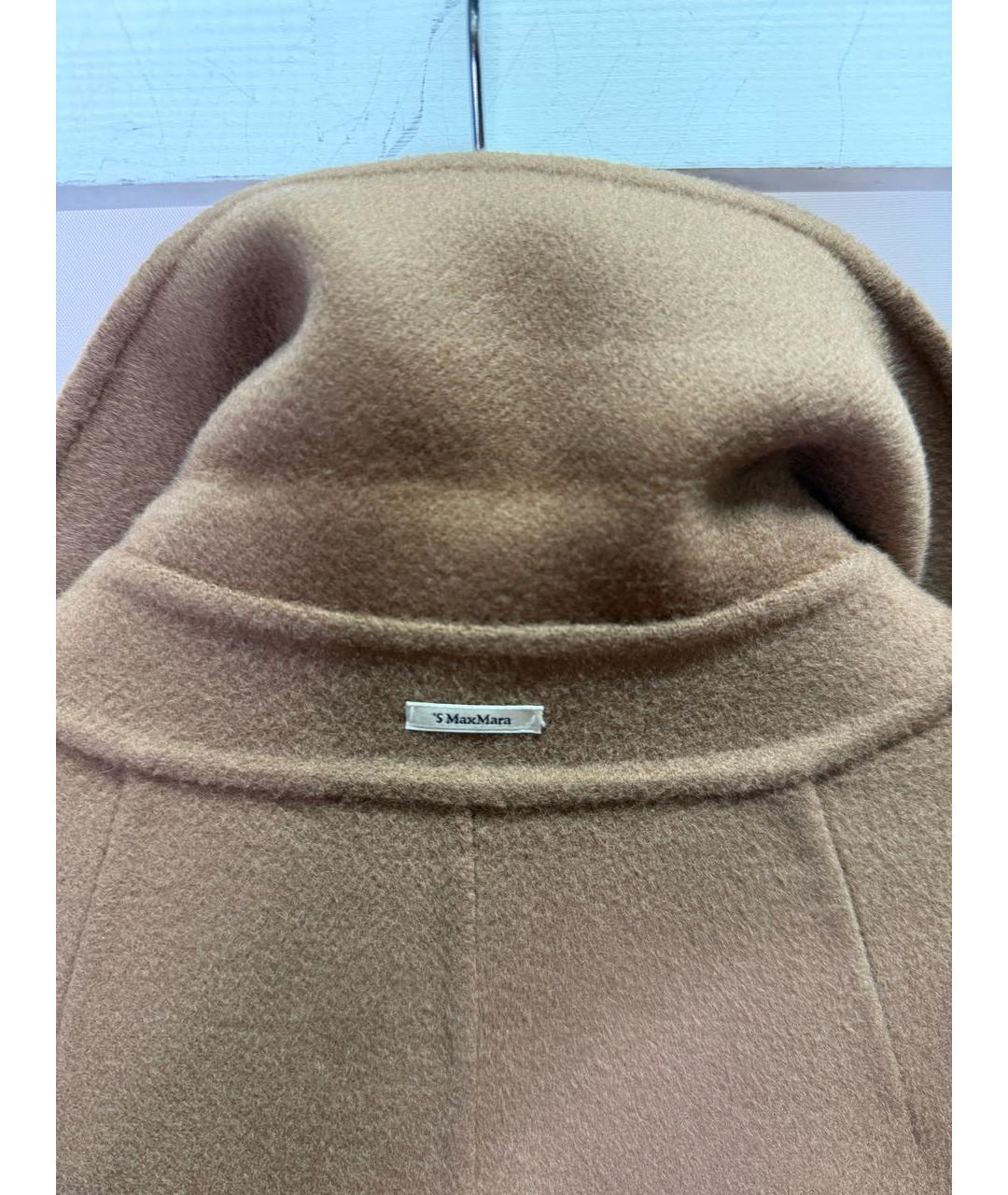 'S MAX MARA Коричневое шерстяное пальто, фото 3