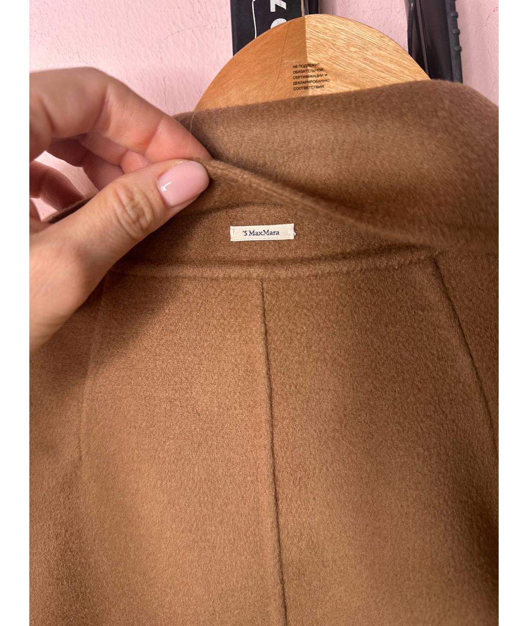 'S MAX MARA Коричневое шерстяное пальто, фото 5