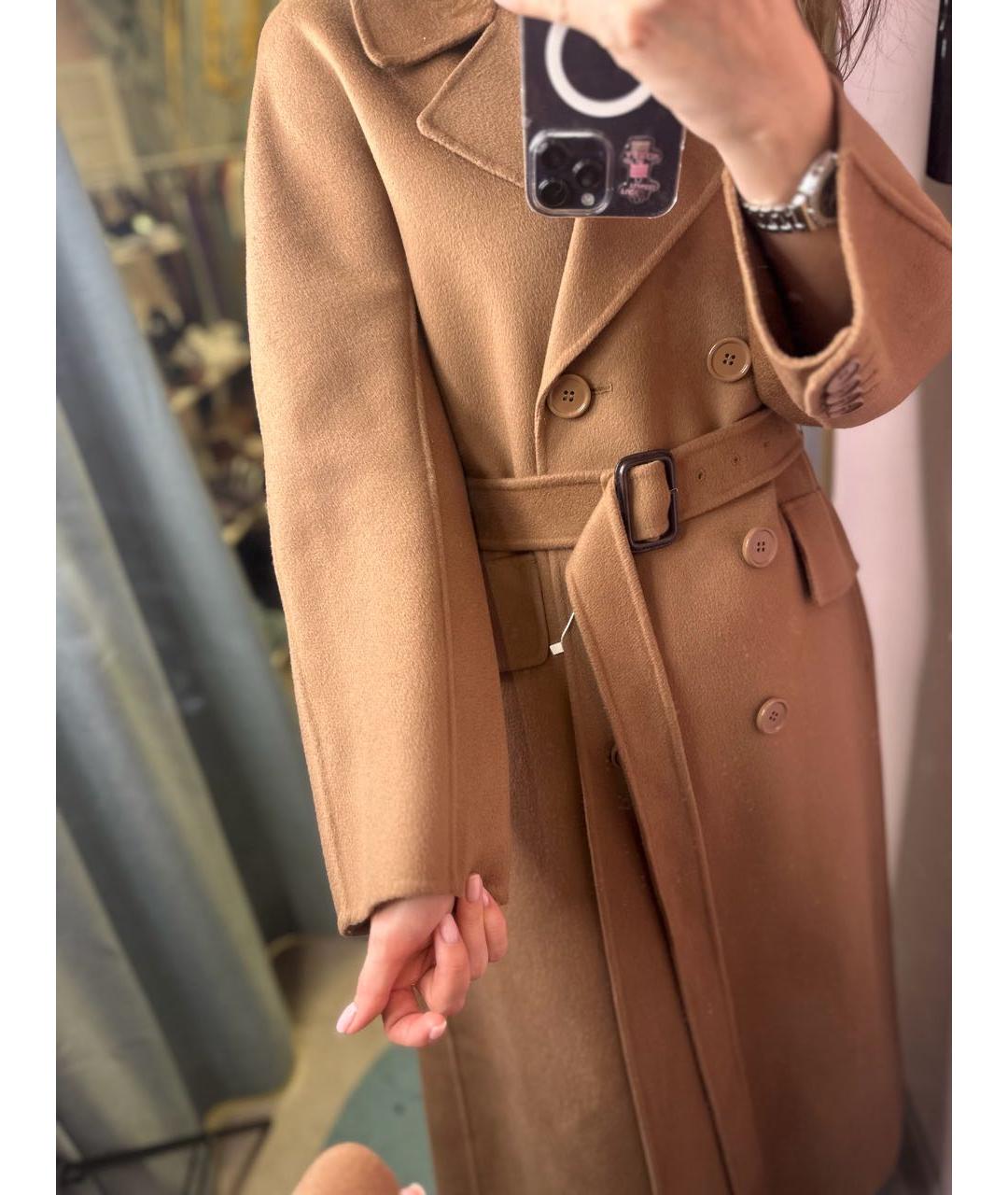 'S MAX MARA Коричневое шерстяное пальто, фото 6