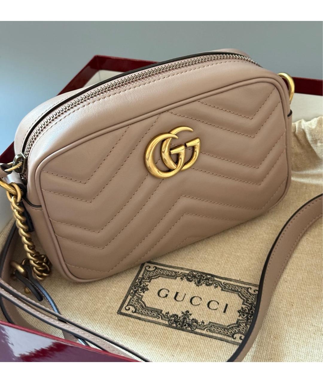 GUCCI Розовая кожаная сумка через плечо, фото 6