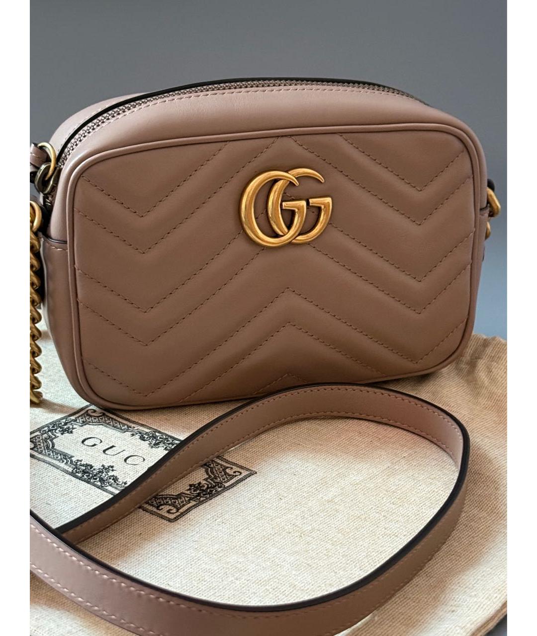 GUCCI Розовая кожаная сумка через плечо, фото 2