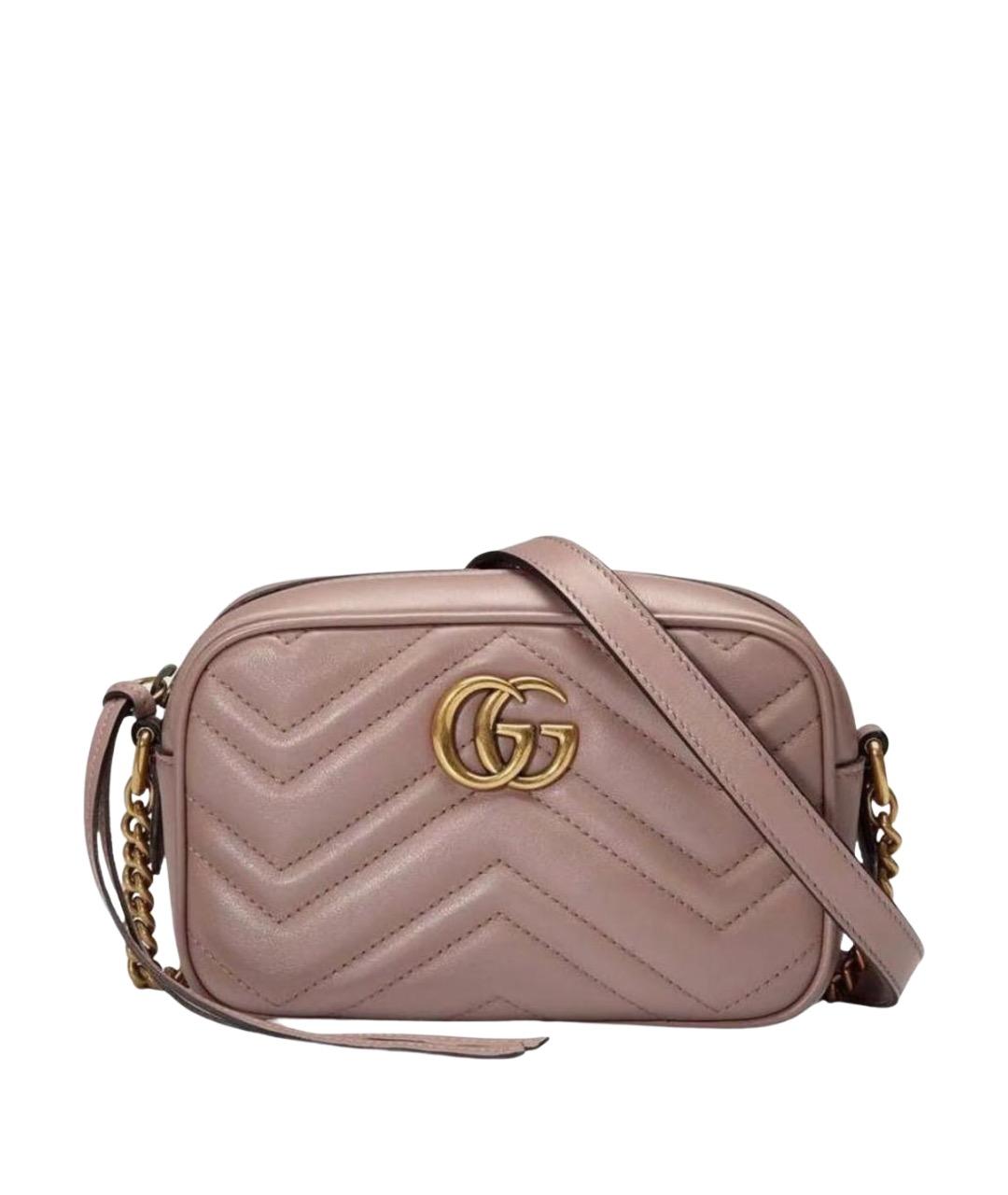 GUCCI Розовая кожаная сумка через плечо, фото 1