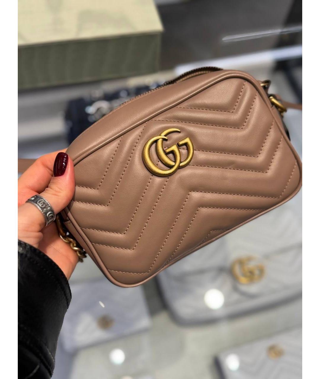 GUCCI Розовая кожаная сумка через плечо, фото 3