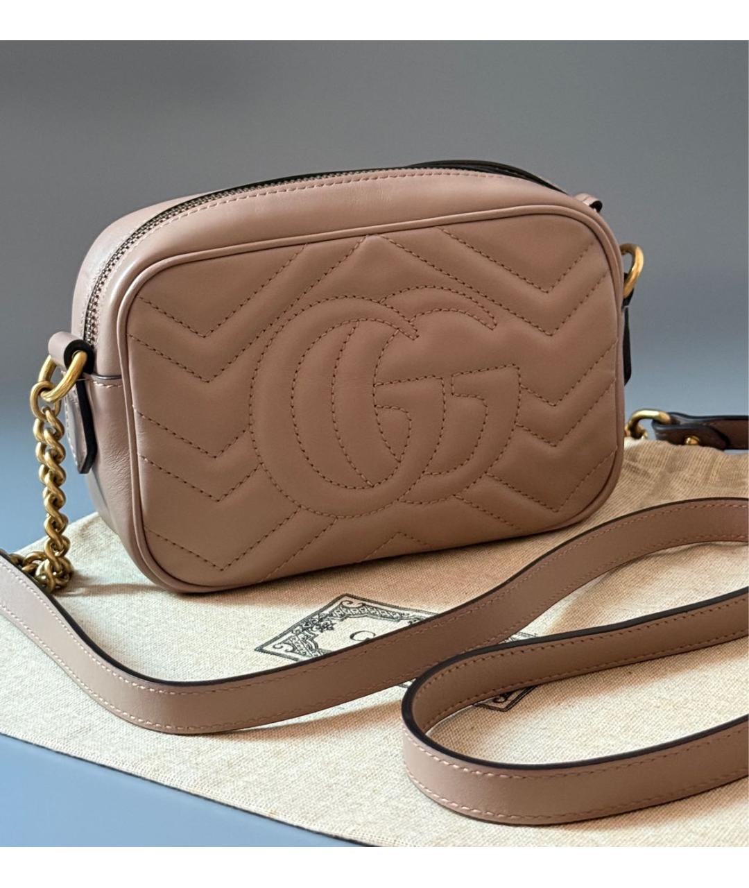 GUCCI Розовая кожаная сумка через плечо, фото 4