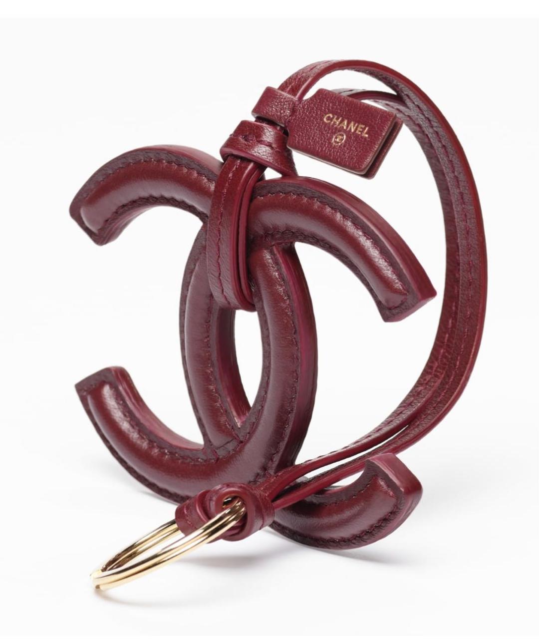 CHANEL Бордовый брелок, фото 5