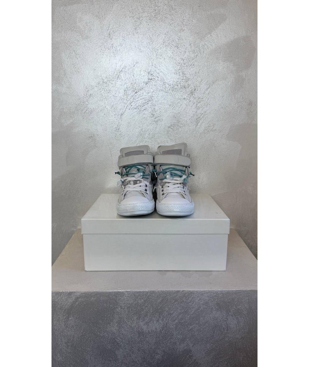 MAISON MARGIELA Белые кожаные высокие кроссовки / кеды, фото 2