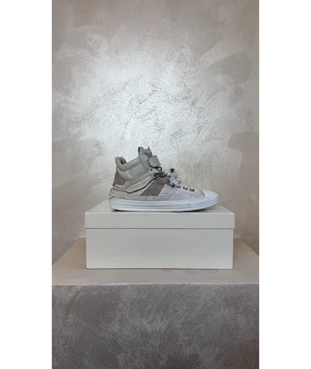 MAISON MARGIELA Белые кожаные высокие кроссовки / кеды, фото 7