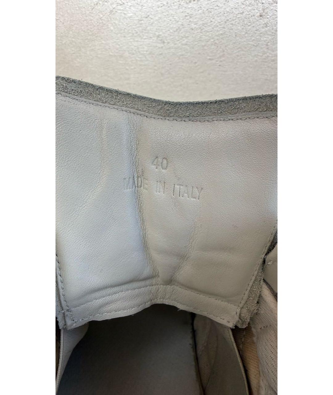MAISON MARGIELA Белые кожаные высокие кроссовки / кеды, фото 5