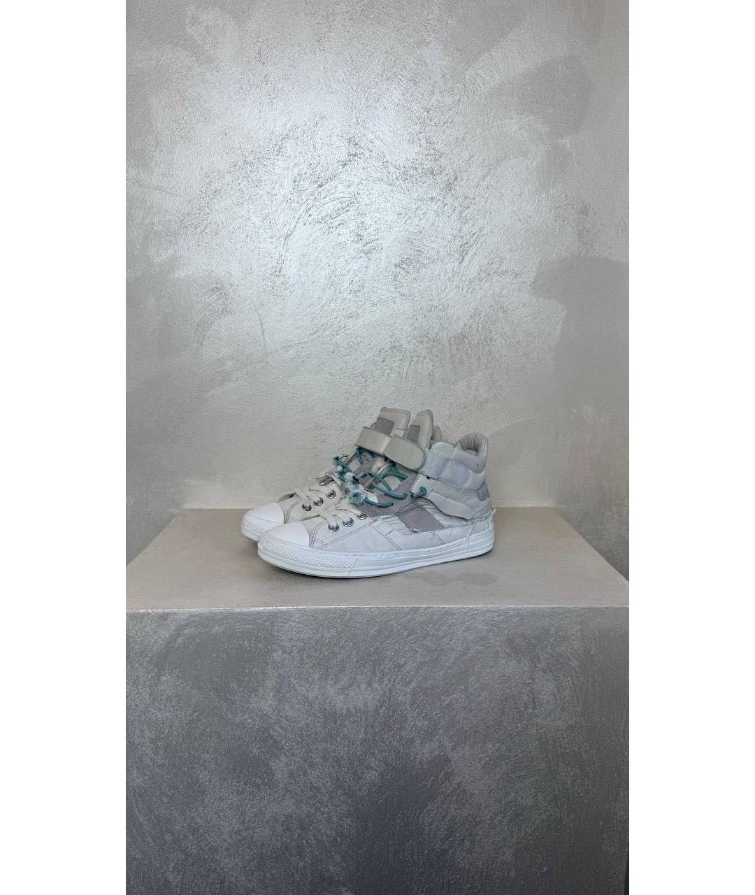 MAISON MARGIELA Белые кожаные высокие кроссовки / кеды, фото 3