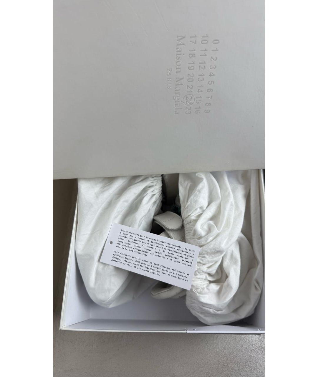 MAISON MARGIELA Белые кожаные высокие кроссовки / кеды, фото 4