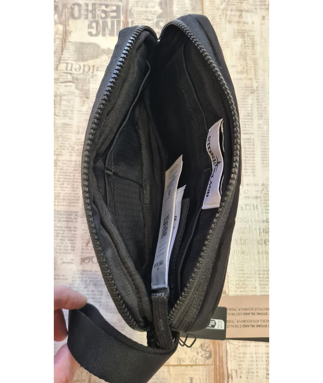 STONE ISLAND Черная барсетка, фото 5