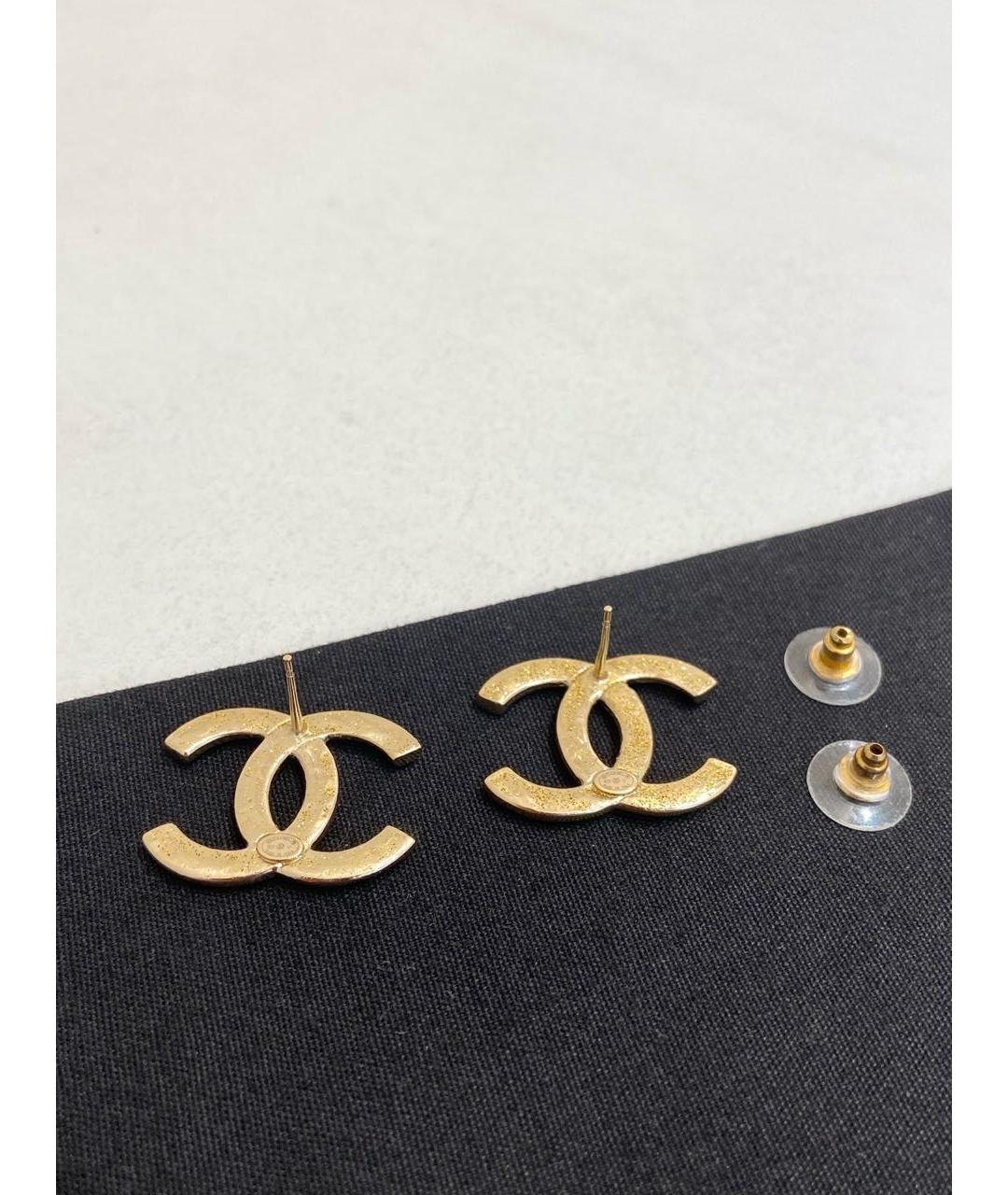CHANEL Золотые металлические серьги, фото 5