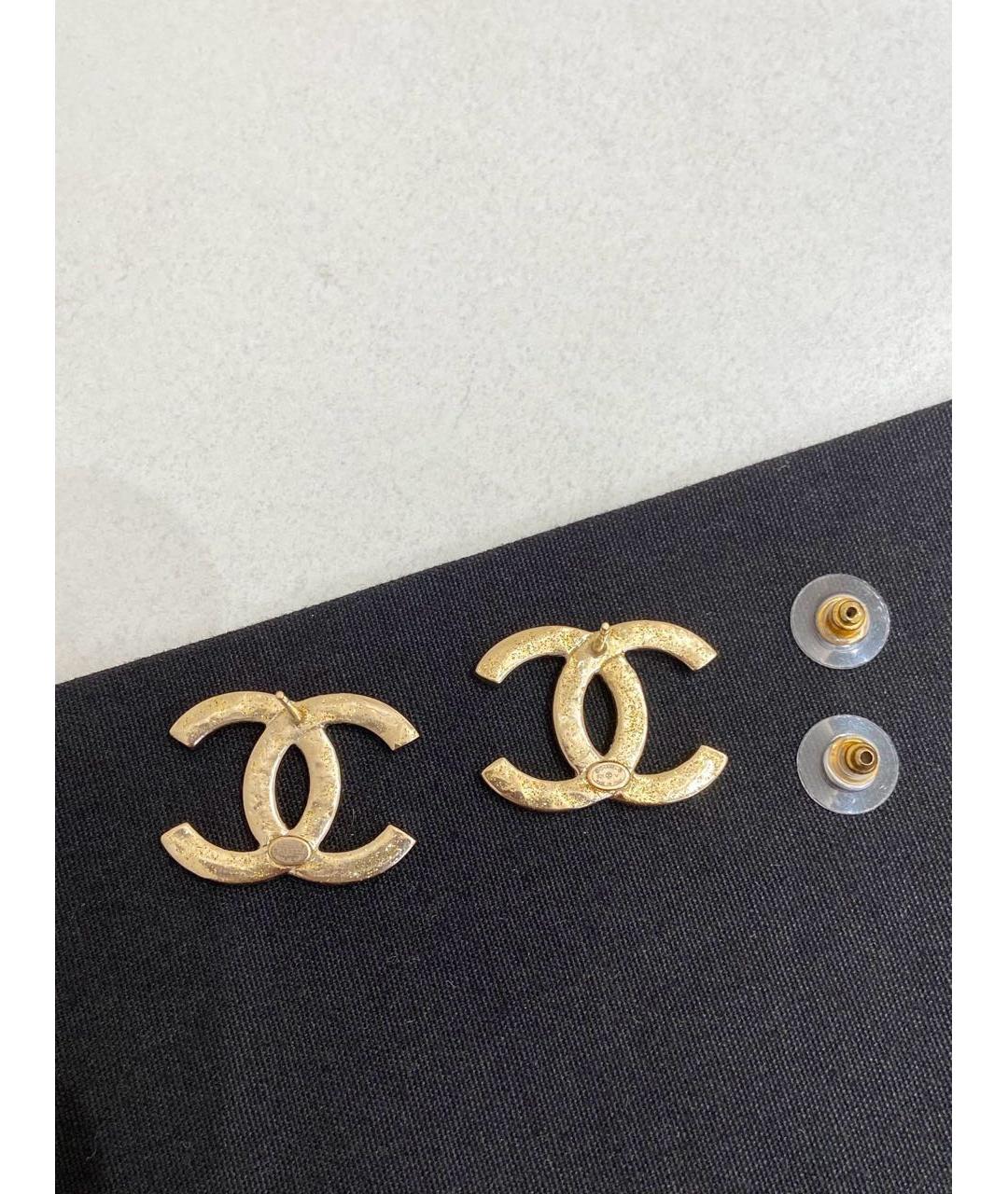 CHANEL Золотые металлические серьги, фото 4