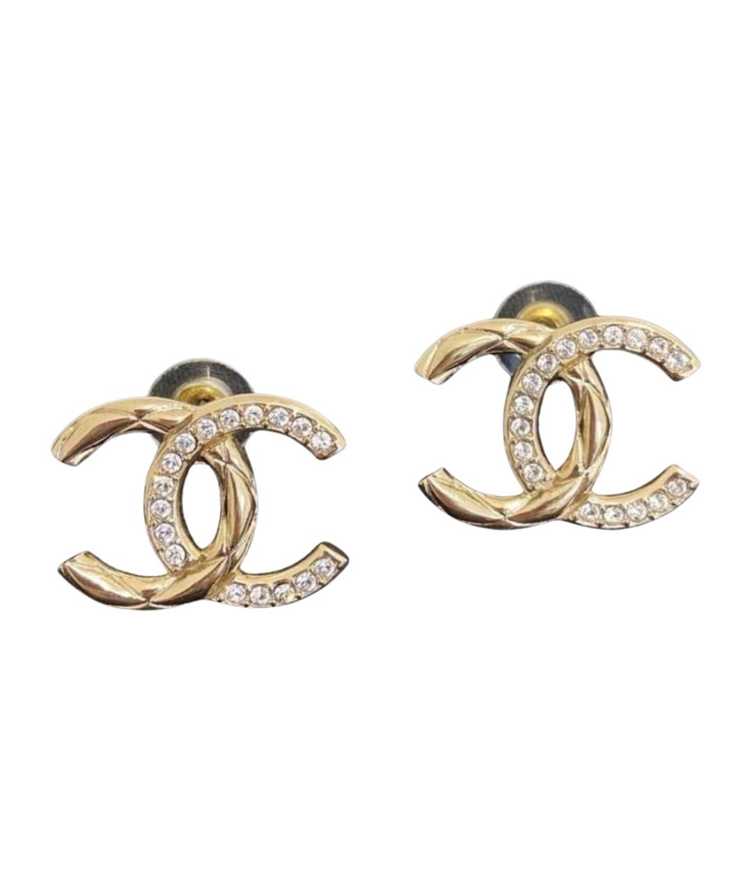 CHANEL Золотые металлические серьги, фото 1