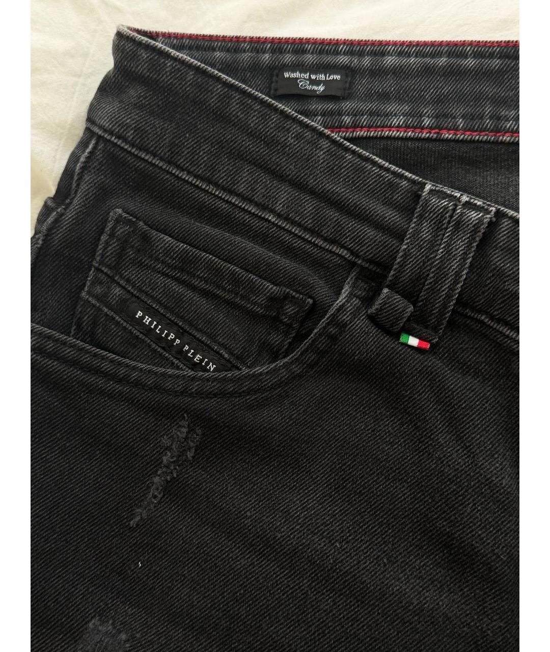 PHILIPP PLEIN Черные деним повседневные брюки, фото 6
