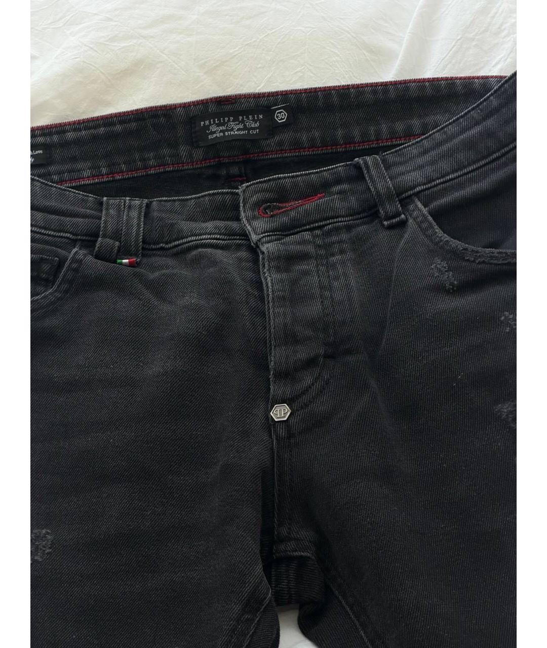 PHILIPP PLEIN Черные деним повседневные брюки, фото 3