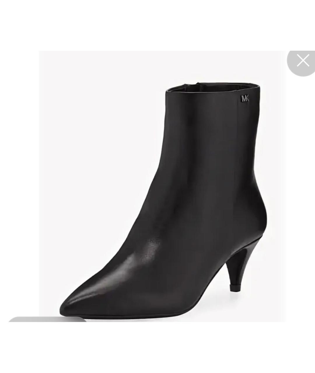 MICHAEL KORS Черные кожаные ботильоны, фото 6
