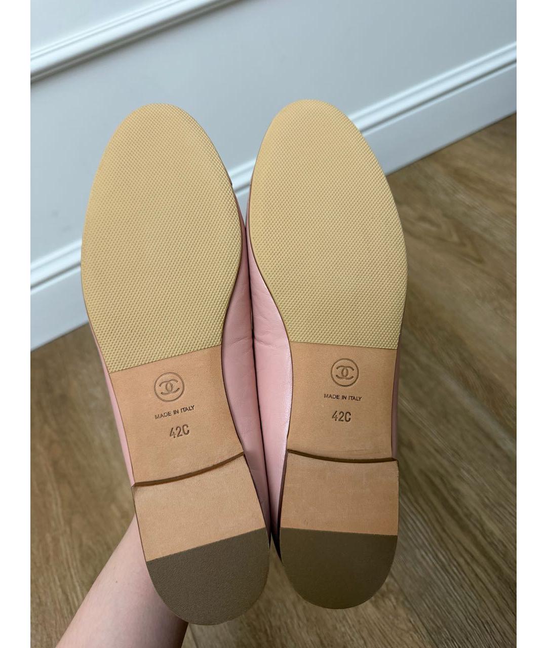 CHANEL Розовые кожаные балетки, фото 5