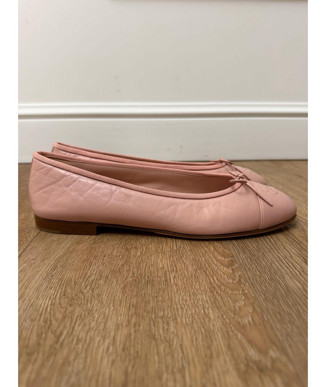 CHANEL Розовые кожаные балетки, фото 7