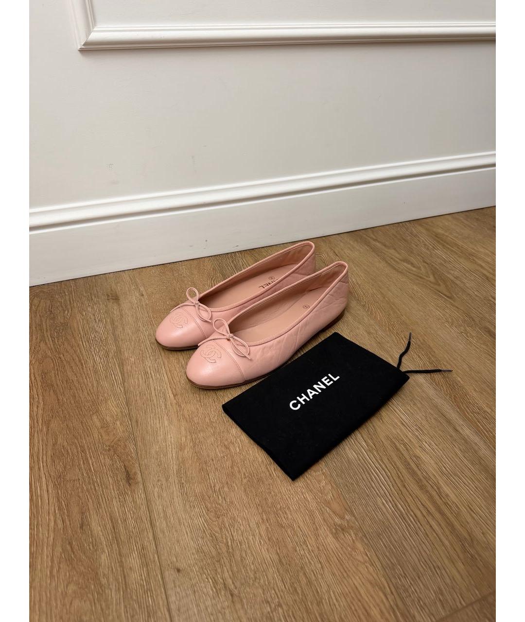 CHANEL Розовые кожаные балетки, фото 6