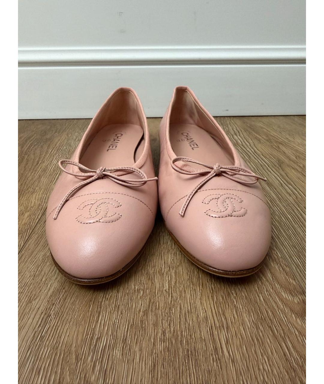 CHANEL Розовые кожаные балетки, фото 2