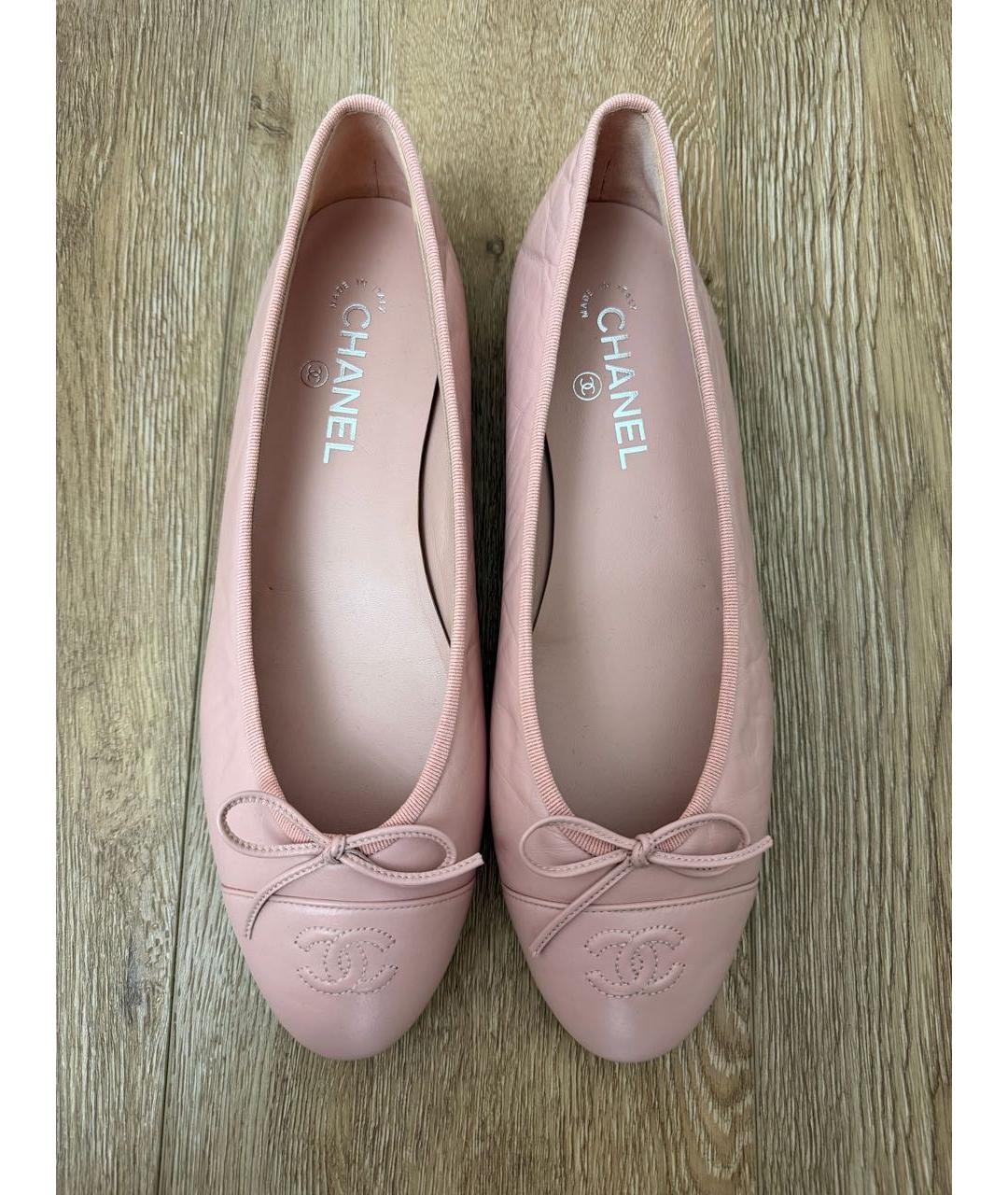 CHANEL Розовые кожаные балетки, фото 3