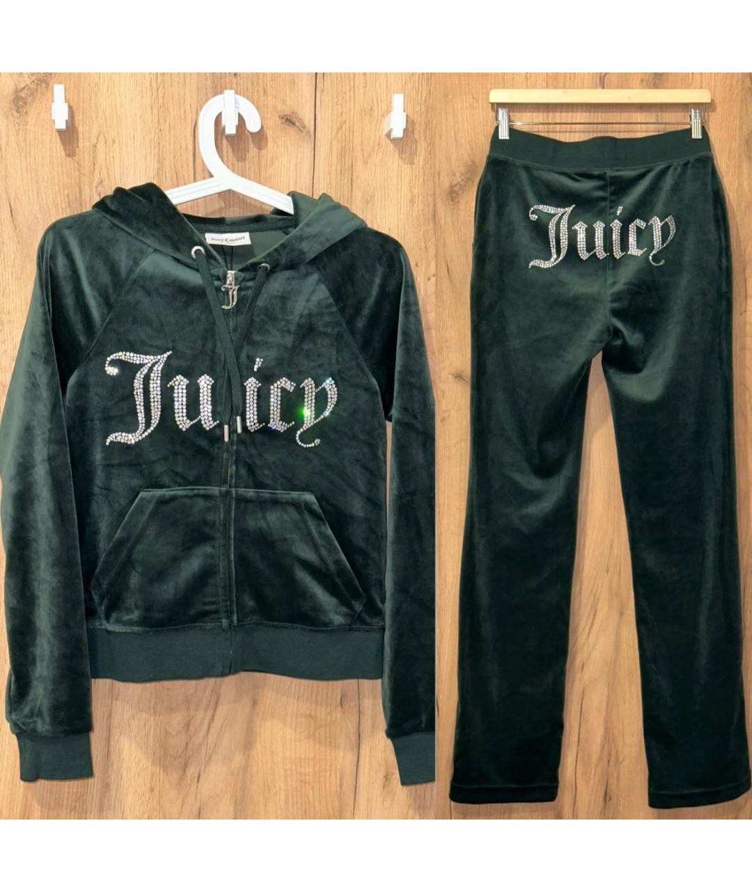 JUICY COUTURE Зеленый велюровый костюм с брюками, фото 3