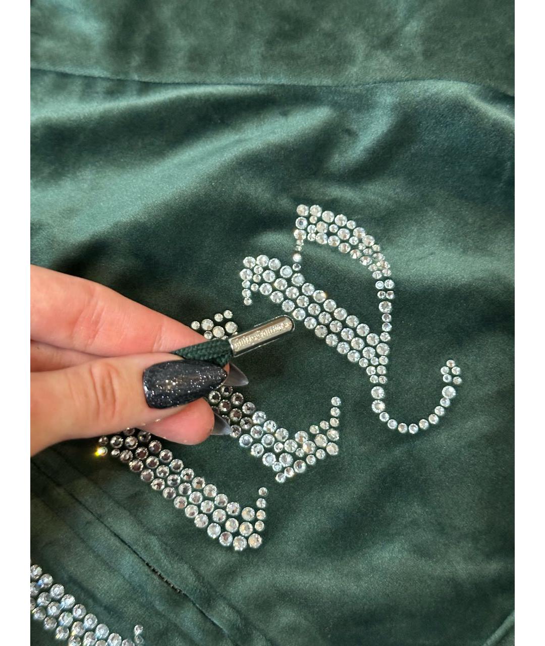 JUICY COUTURE Зеленый велюровый костюм с брюками, фото 6