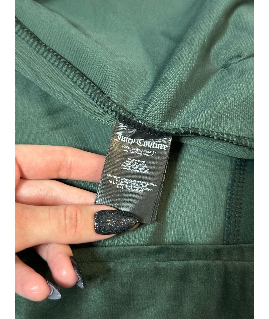 JUICY COUTURE Зеленый велюровый костюм с брюками, фото 7