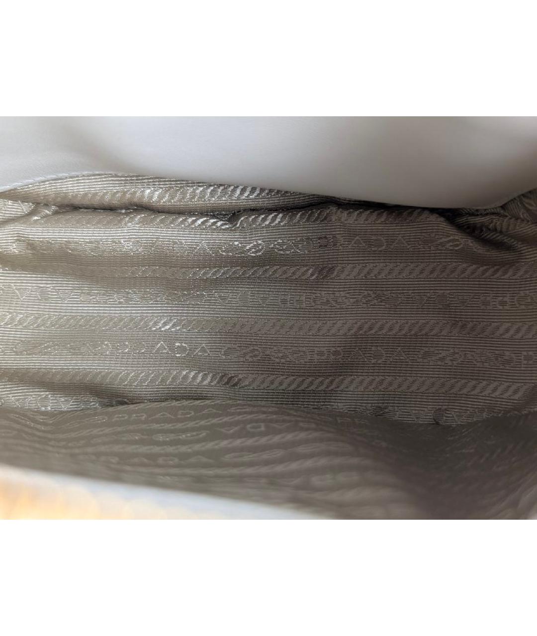 PRADA Белая кожаная сумка через плечо, фото 5