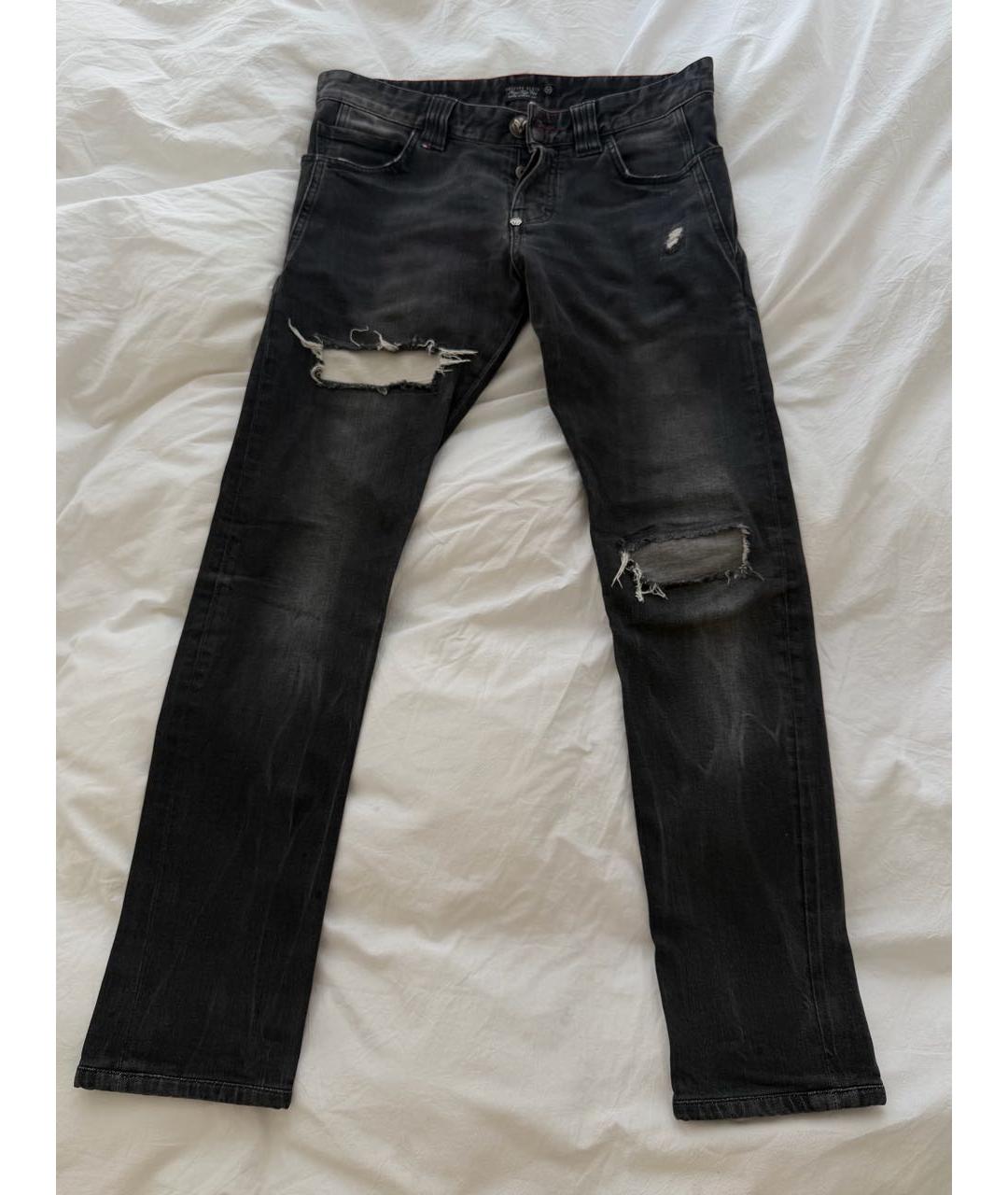 PHILIPP PLEIN Черные хлопковые джинсы скинни, фото 6