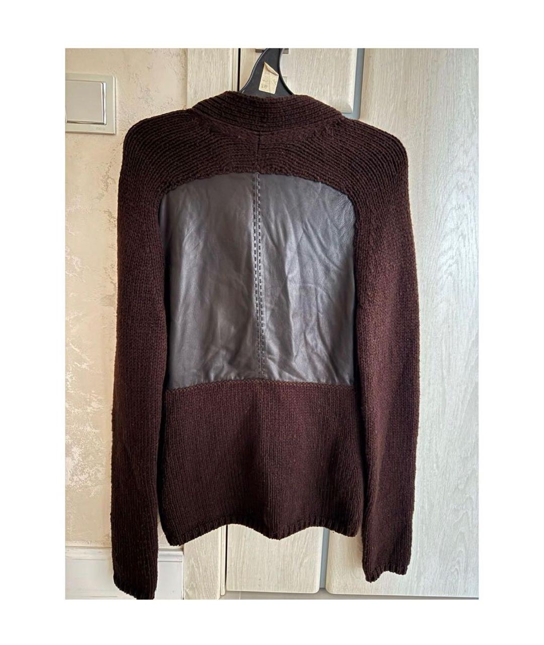 BRIONI Коричневый шерстяной кардиган, фото 2