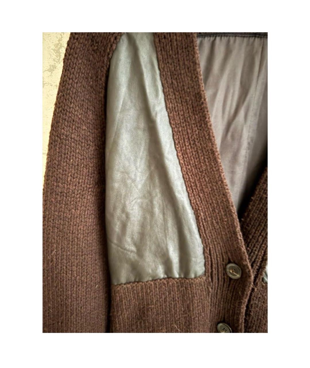 BRIONI Коричневый шерстяной кардиган, фото 4