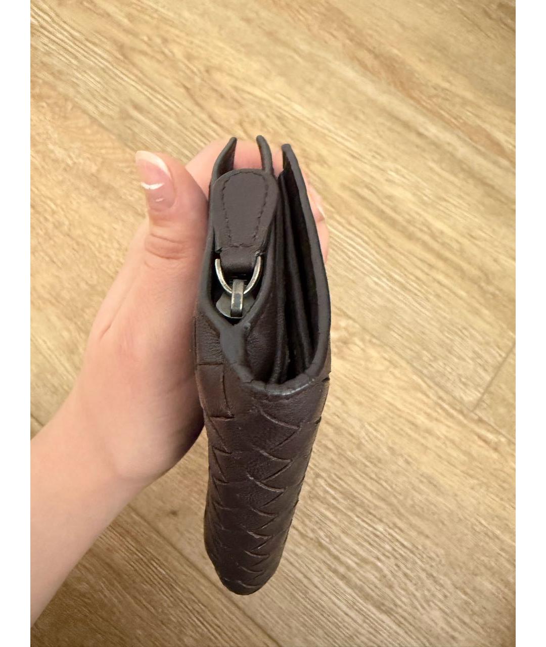 BOTTEGA VENETA Коричневый кожаный кошелек, фото 8