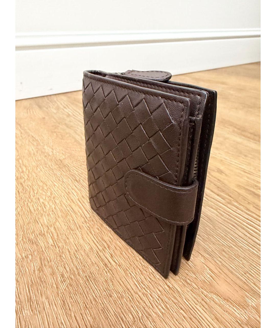 BOTTEGA VENETA Коричневый кожаный кошелек, фото 2