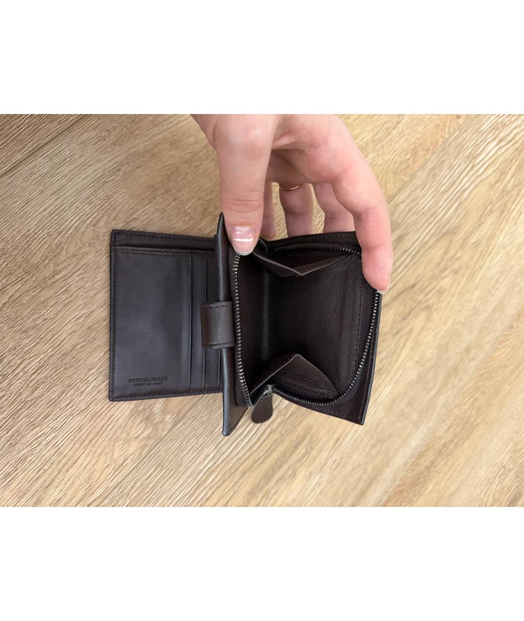 BOTTEGA VENETA Коричневый кожаный кошелек, фото 4