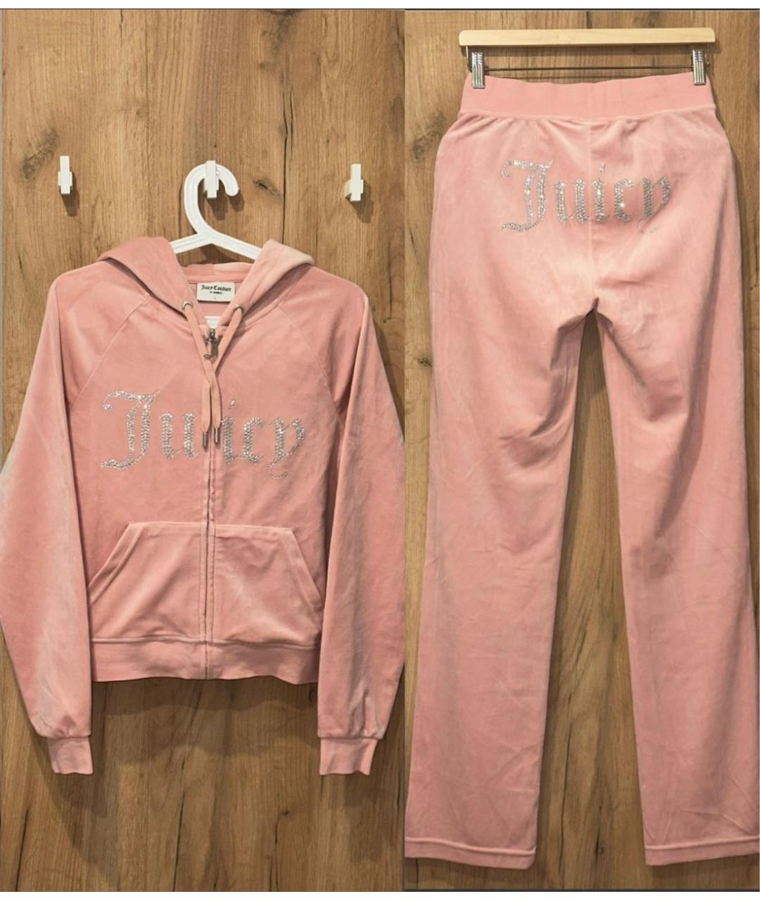 JUICY COUTURE Коралловый велюровый костюм с брюками, фото 3