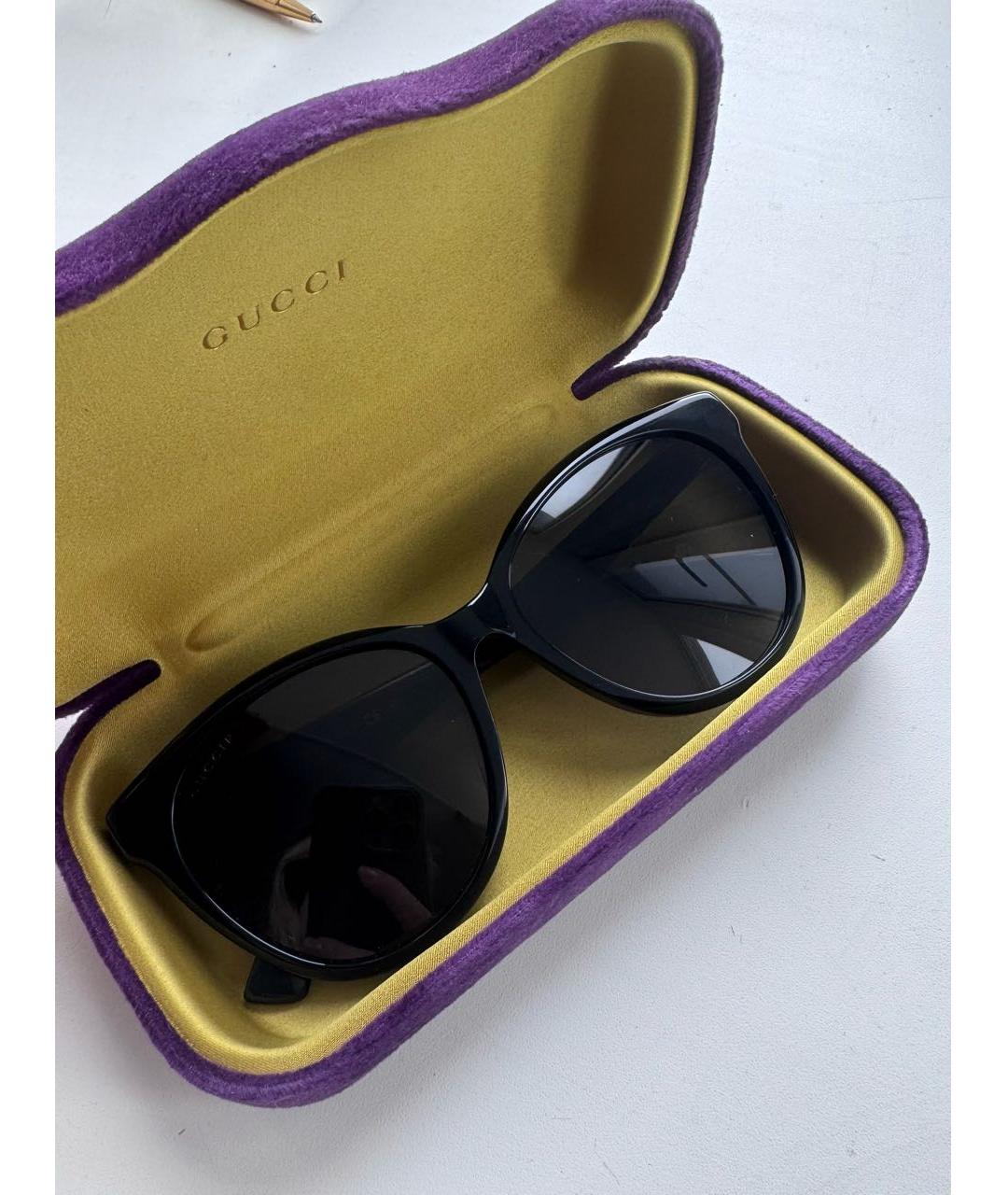 GUCCI Черные пластиковые солнцезащитные очки, фото 3