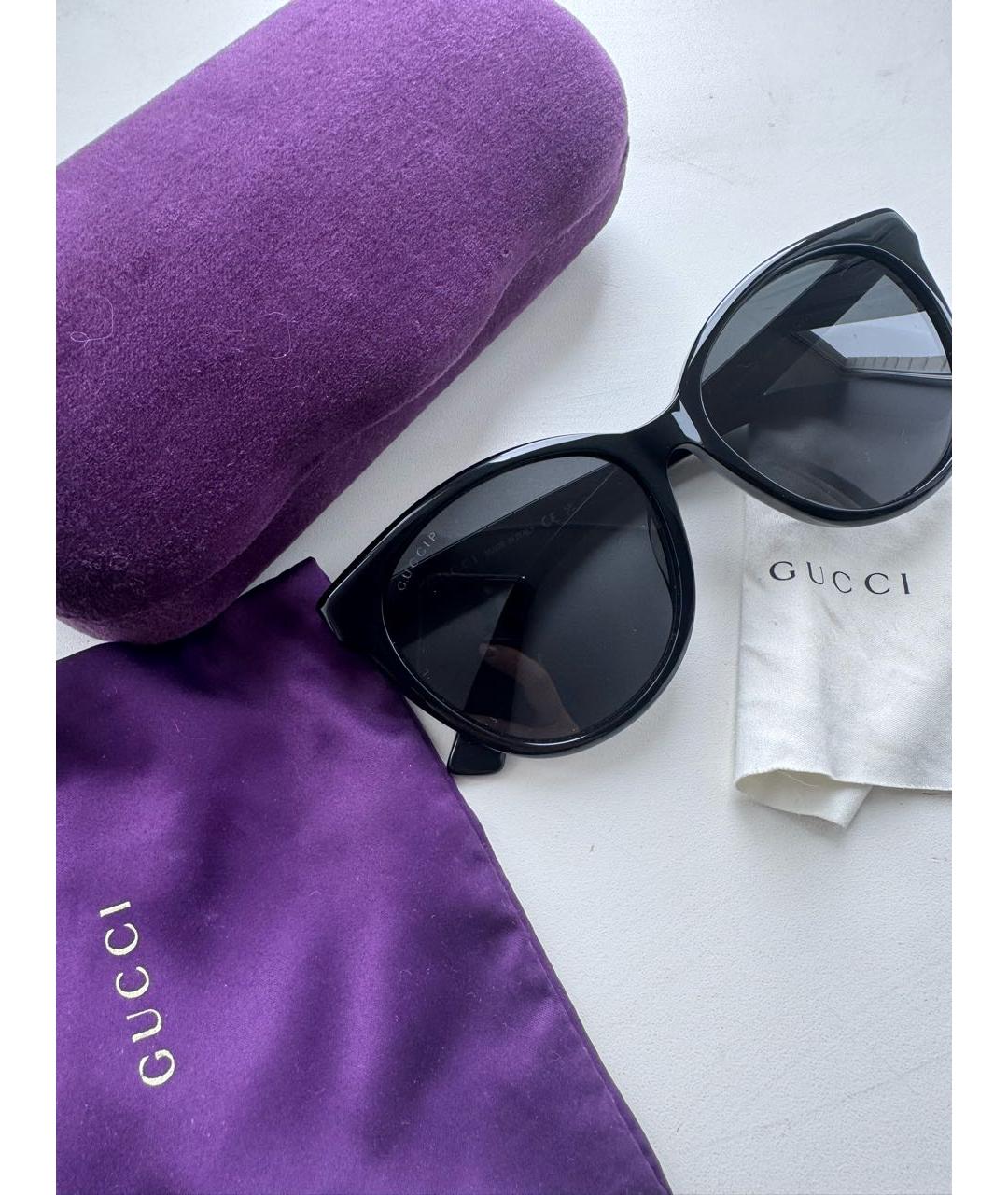 GUCCI Черные пластиковые солнцезащитные очки, фото 2