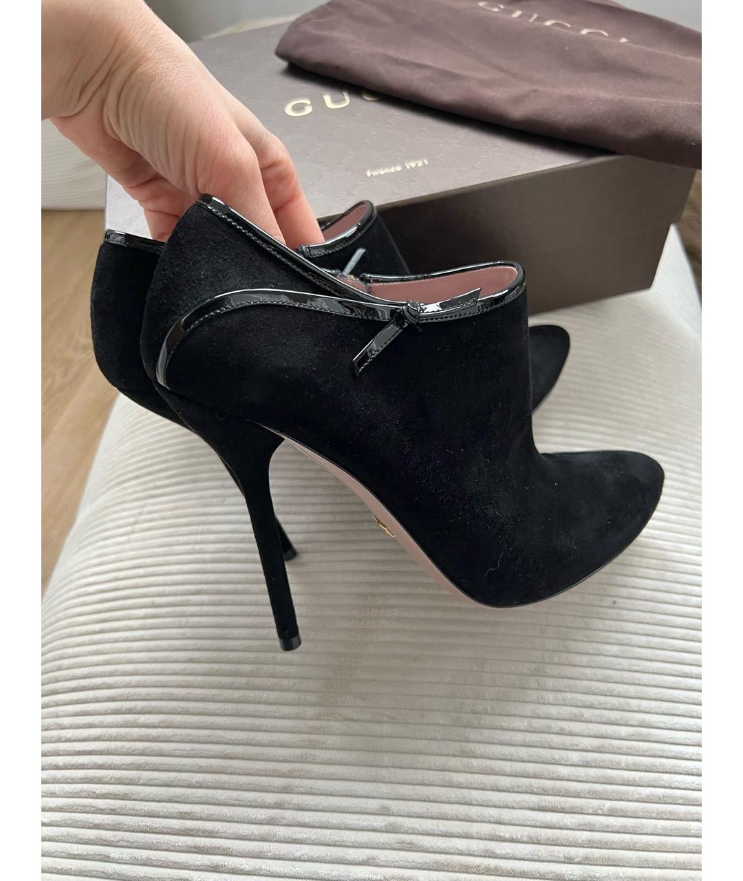 GUCCI Черные замшевые ботильоны, фото 7