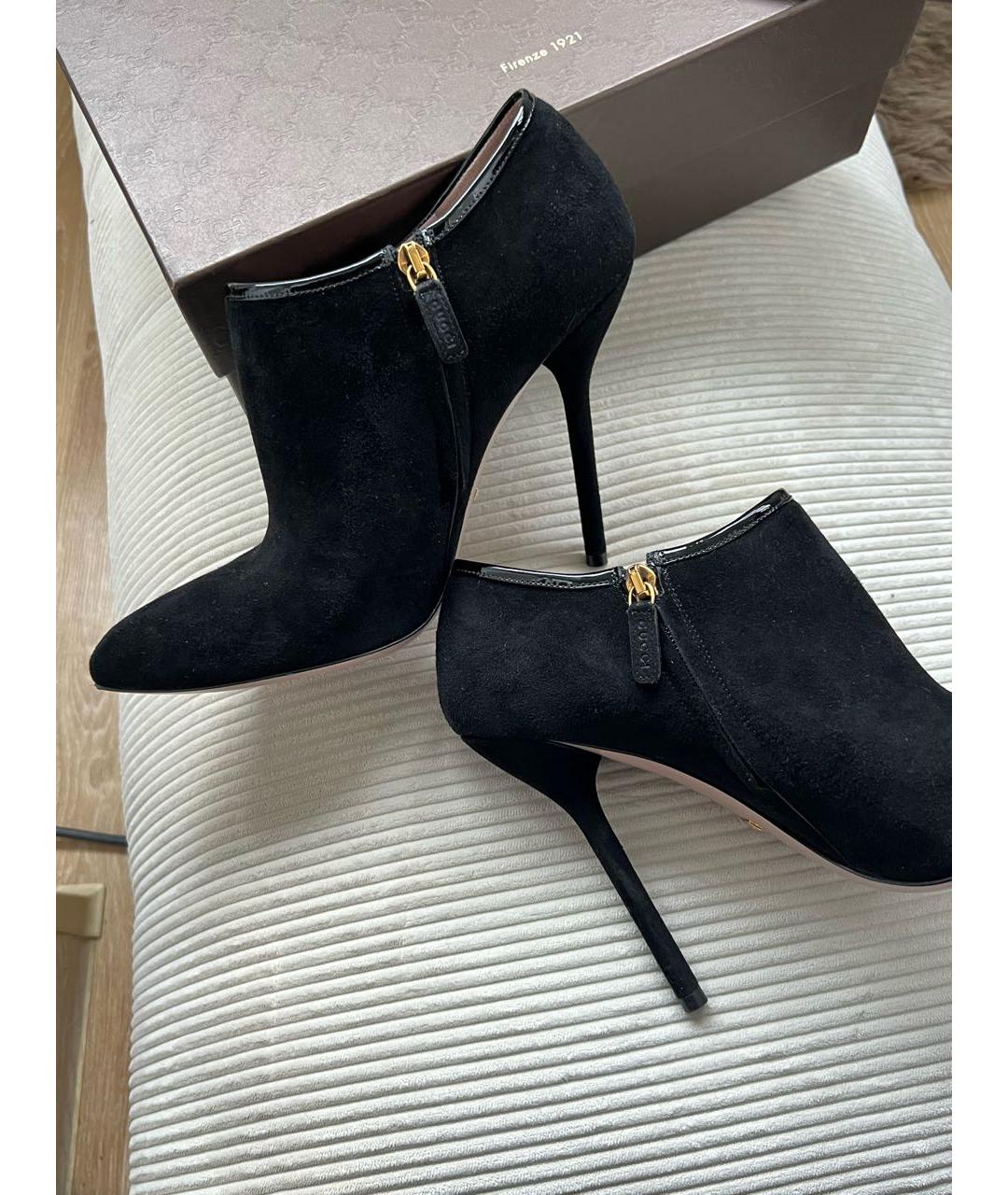 GUCCI Черные замшевые ботильоны, фото 4
