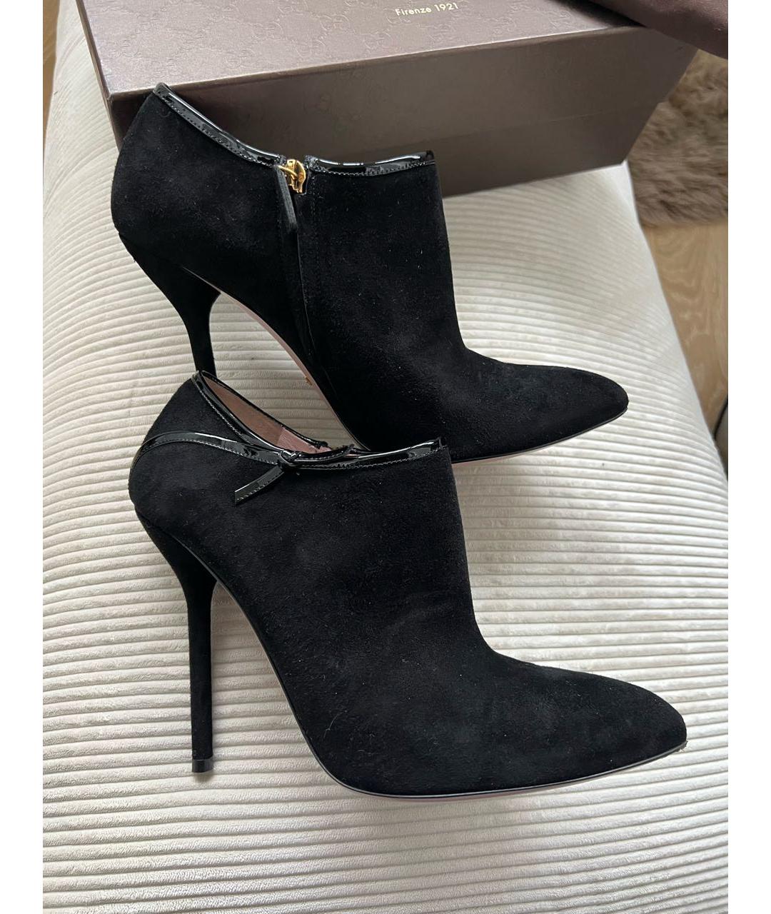 GUCCI Черные замшевые ботильоны, фото 6