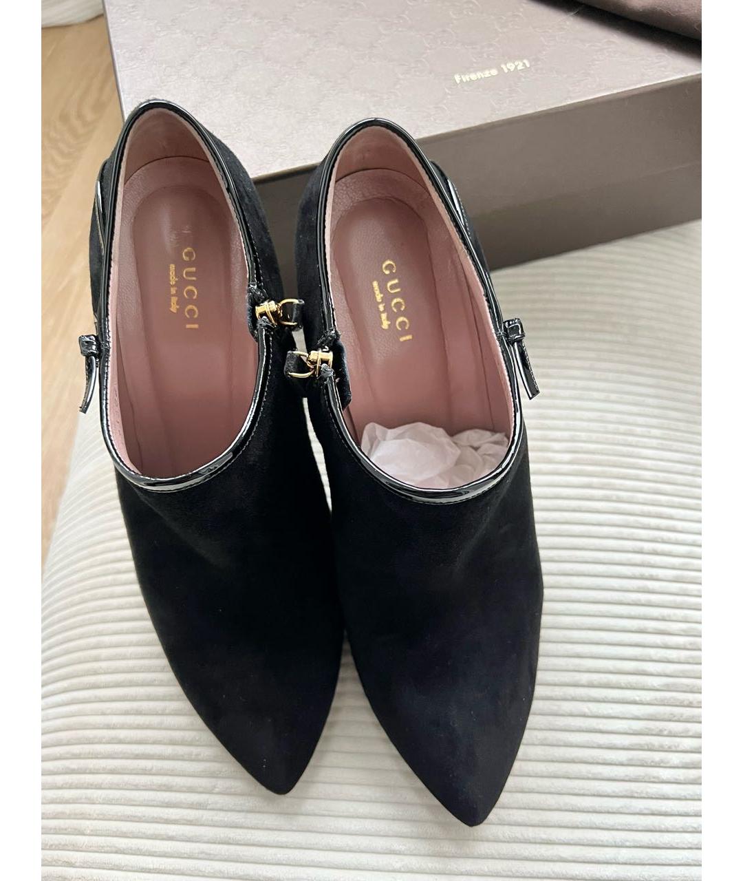 GUCCI Черные замшевые ботильоны, фото 3