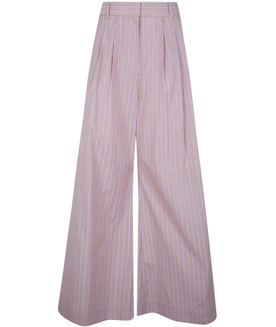 ZIMMERMANN Розовые полиэстеровые прямые брюки, фото 1