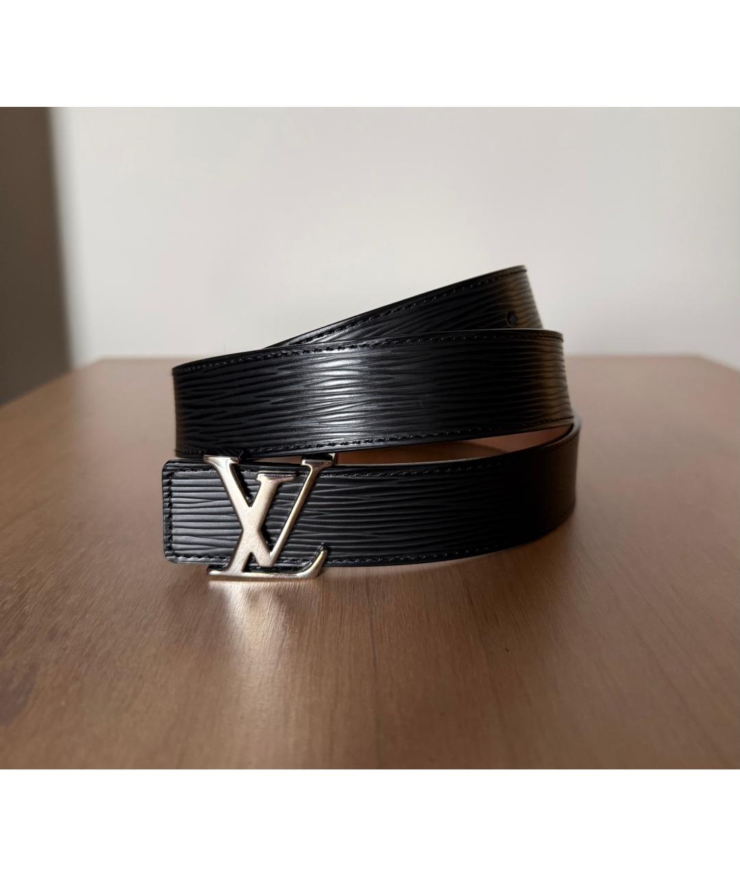 LOUIS VUITTON Черный кожаный ремень, фото 4