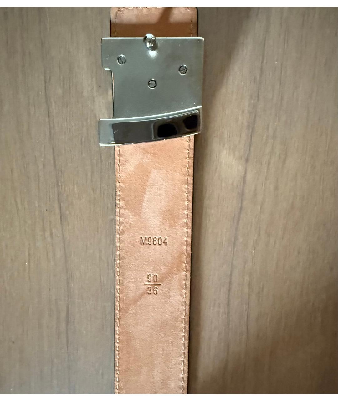 LOUIS VUITTON Черный кожаный ремень, фото 2